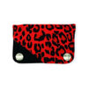 Monedero tarjetero leopardo rojo