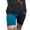 leggins cortos bicolor azul petroleo