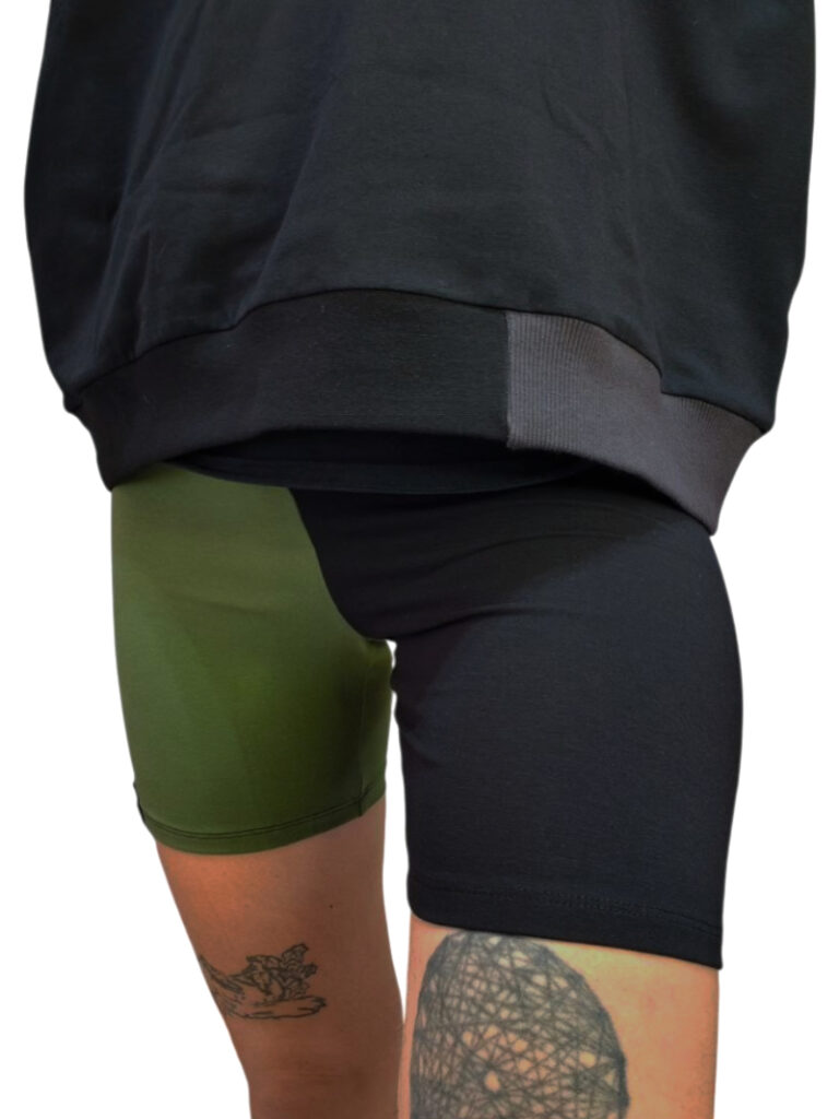 leggins cortos bicolor caqui