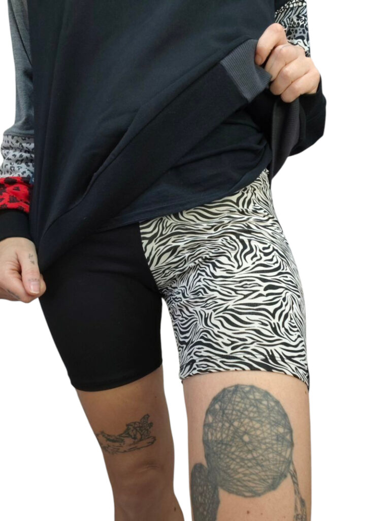 leggins cortos bicolor cebra
