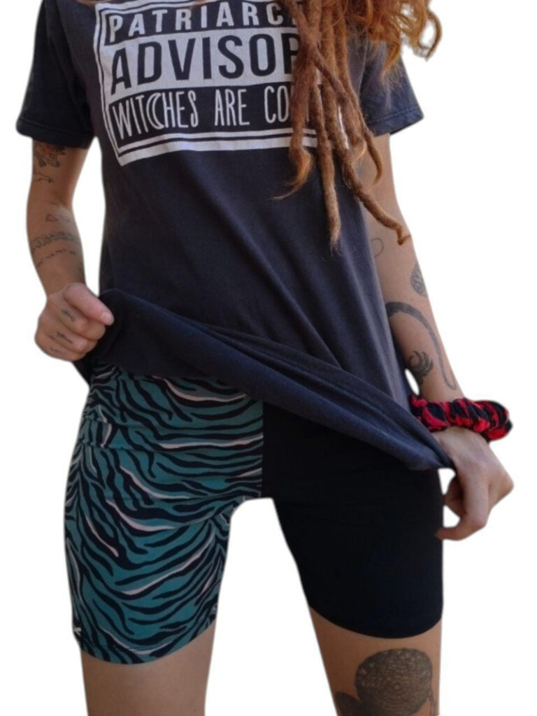 leggins cortos bicolor cebra mar
