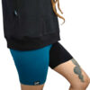 leggins cortos bicolor azul petróleo