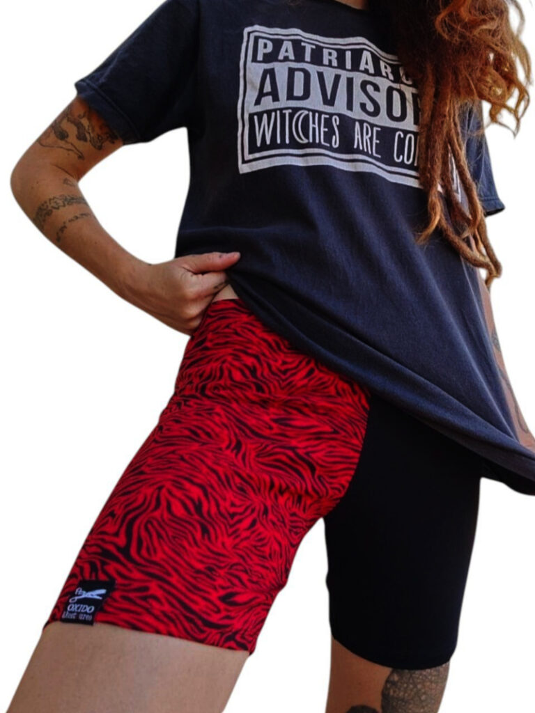 leggins cortos cebra rojo