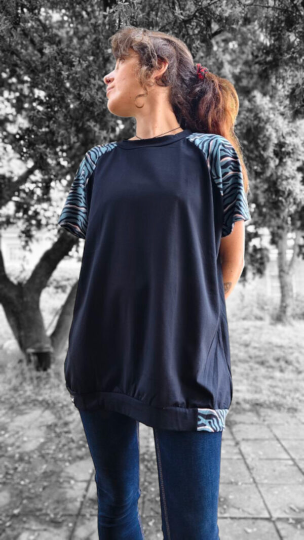 camiseta larga cebra mar