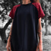 camiseta larga de algodón leopardo rojo
