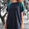 camiseta larga de algodón leopardo verde