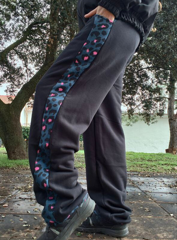 pantalón de chandal leopardo azul
