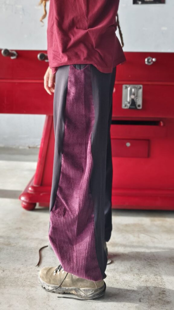Pantalón harem pana morada