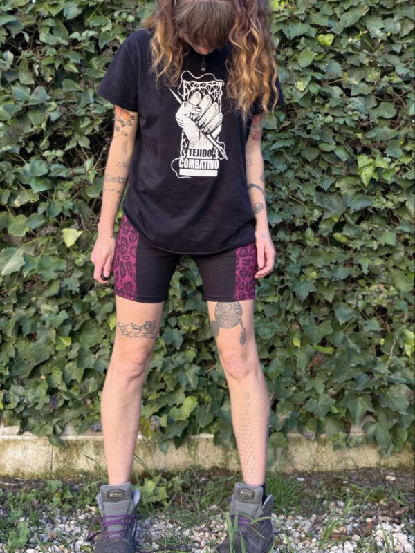 Leggins cortos leopardo burdeos