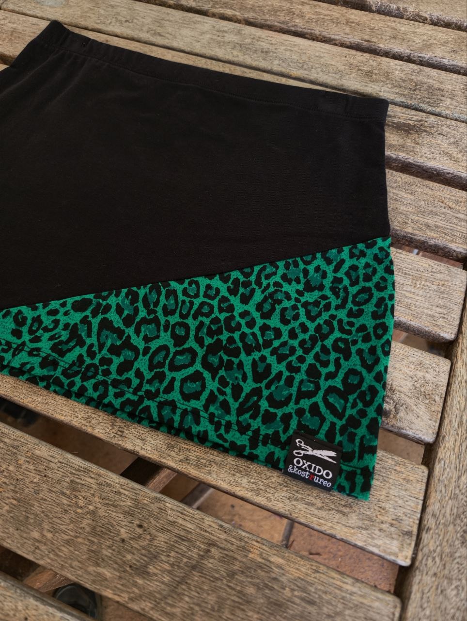 Minifalda leopardo verde