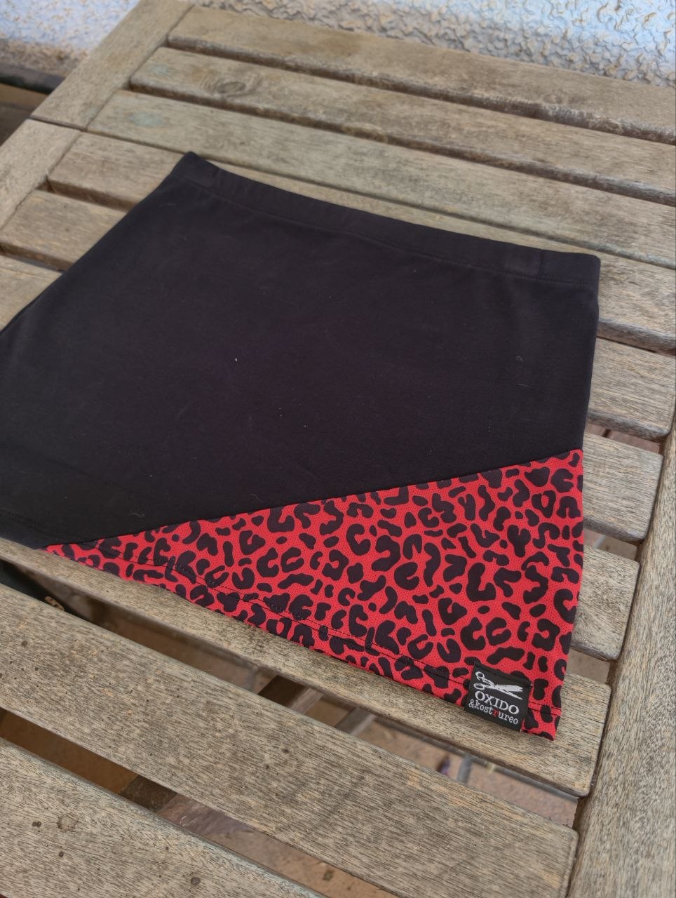 minifalda leopardo rojo